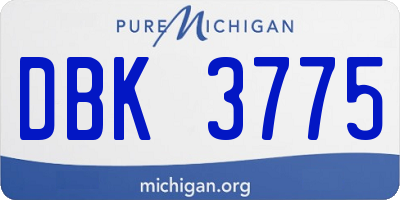 MI license plate DBK3775