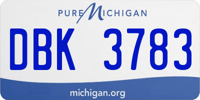MI license plate DBK3783