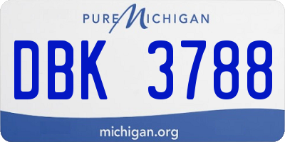 MI license plate DBK3788