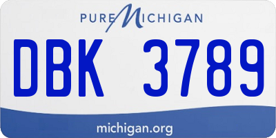 MI license plate DBK3789