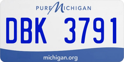 MI license plate DBK3791
