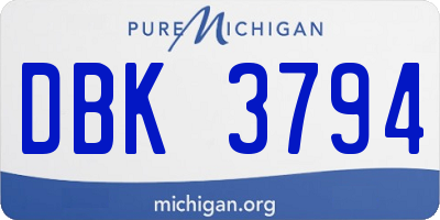 MI license plate DBK3794