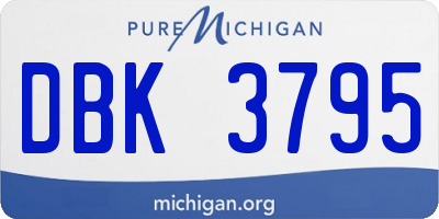 MI license plate DBK3795