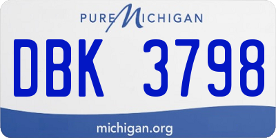 MI license plate DBK3798