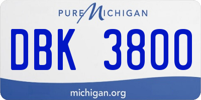 MI license plate DBK3800