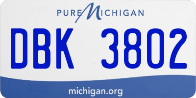 MI license plate DBK3802