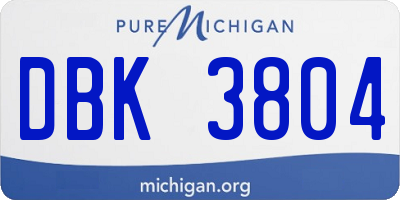 MI license plate DBK3804