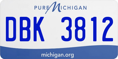 MI license plate DBK3812