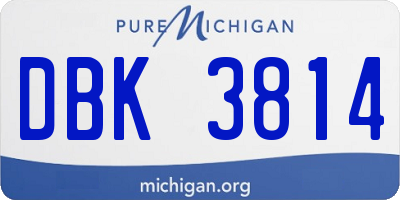 MI license plate DBK3814