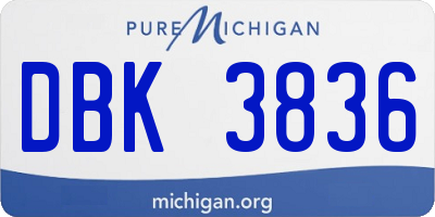 MI license plate DBK3836
