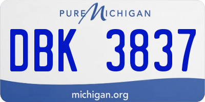 MI license plate DBK3837