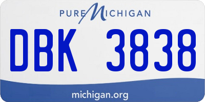MI license plate DBK3838