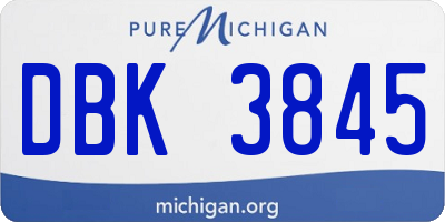 MI license plate DBK3845