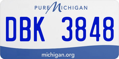 MI license plate DBK3848