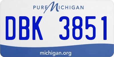 MI license plate DBK3851