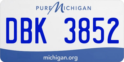 MI license plate DBK3852