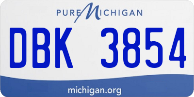 MI license plate DBK3854