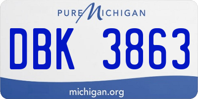 MI license plate DBK3863