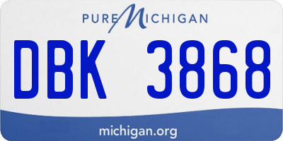 MI license plate DBK3868