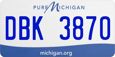 MI license plate DBK3870