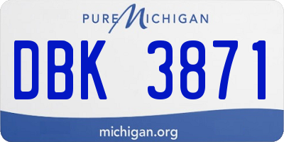 MI license plate DBK3871