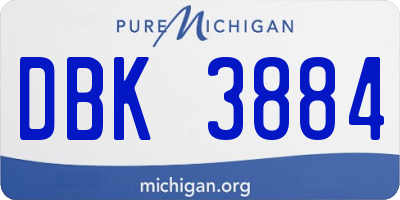 MI license plate DBK3884
