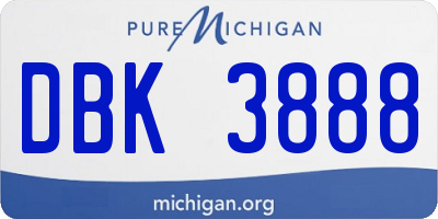 MI license plate DBK3888