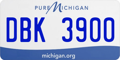 MI license plate DBK3900