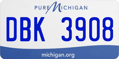 MI license plate DBK3908