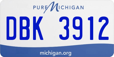 MI license plate DBK3912