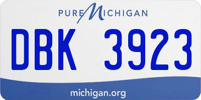 MI license plate DBK3923