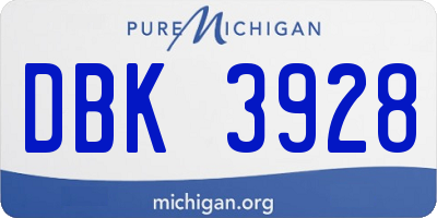 MI license plate DBK3928