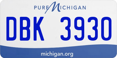 MI license plate DBK3930