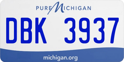 MI license plate DBK3937