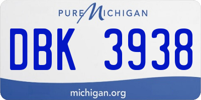 MI license plate DBK3938