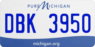 MI license plate DBK3950