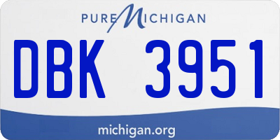 MI license plate DBK3951