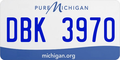 MI license plate DBK3970