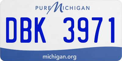 MI license plate DBK3971