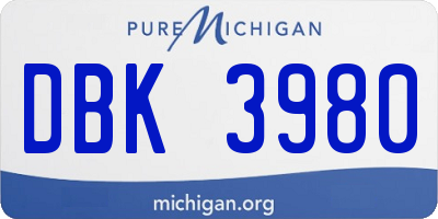 MI license plate DBK3980