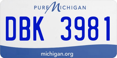 MI license plate DBK3981
