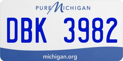 MI license plate DBK3982