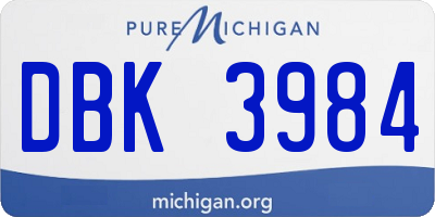 MI license plate DBK3984