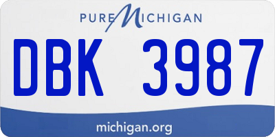 MI license plate DBK3987