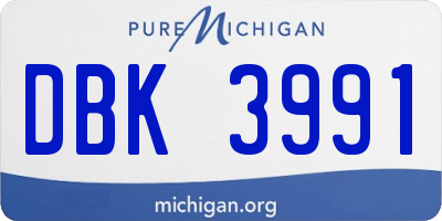 MI license plate DBK3991