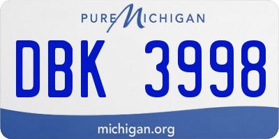 MI license plate DBK3998