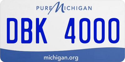 MI license plate DBK4000