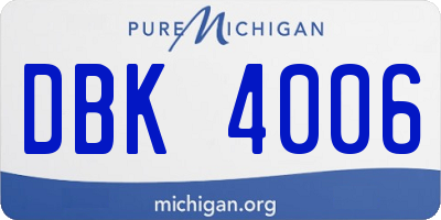 MI license plate DBK4006