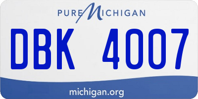 MI license plate DBK4007