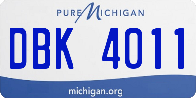 MI license plate DBK4011